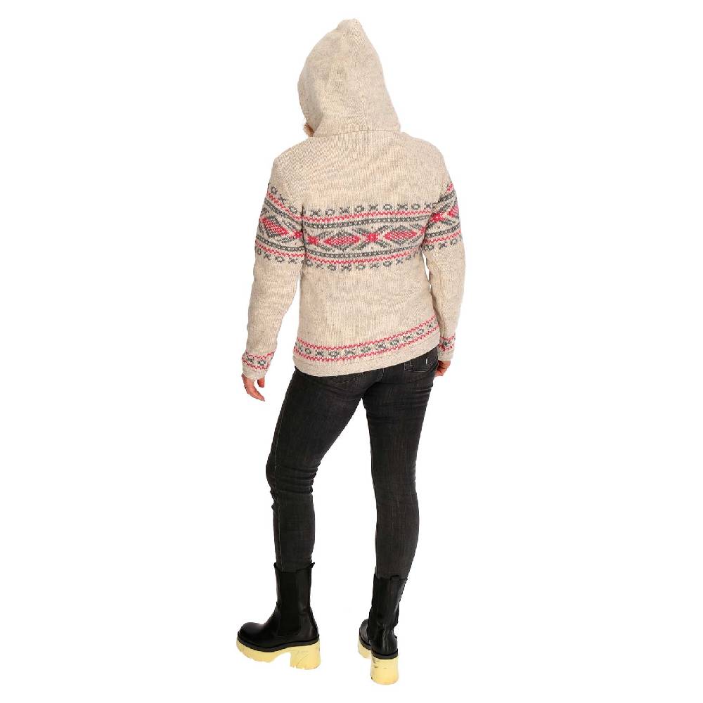 Kunst Und Magie Damen Hoodie Ski-Pullover gefütterte Wolljacke Strickpullover Goa Wolle Jacke Norweger Muster Heißer Verkauf