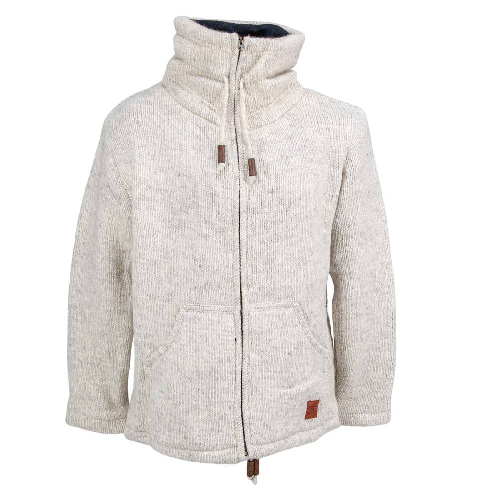 Kunst Und Magie Klassische Strickjacke Wolle Winter Jacke mit Hochkragen Fleecefutter Fair Nachhaltig Top Angebot