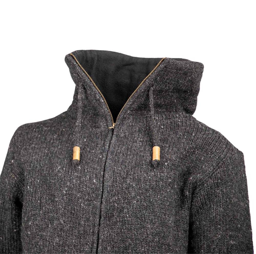 Kunst Und Magie Klassische Strickjacke Wolle Jacke mit Hochkragen Fleecefutter Neueste Mode