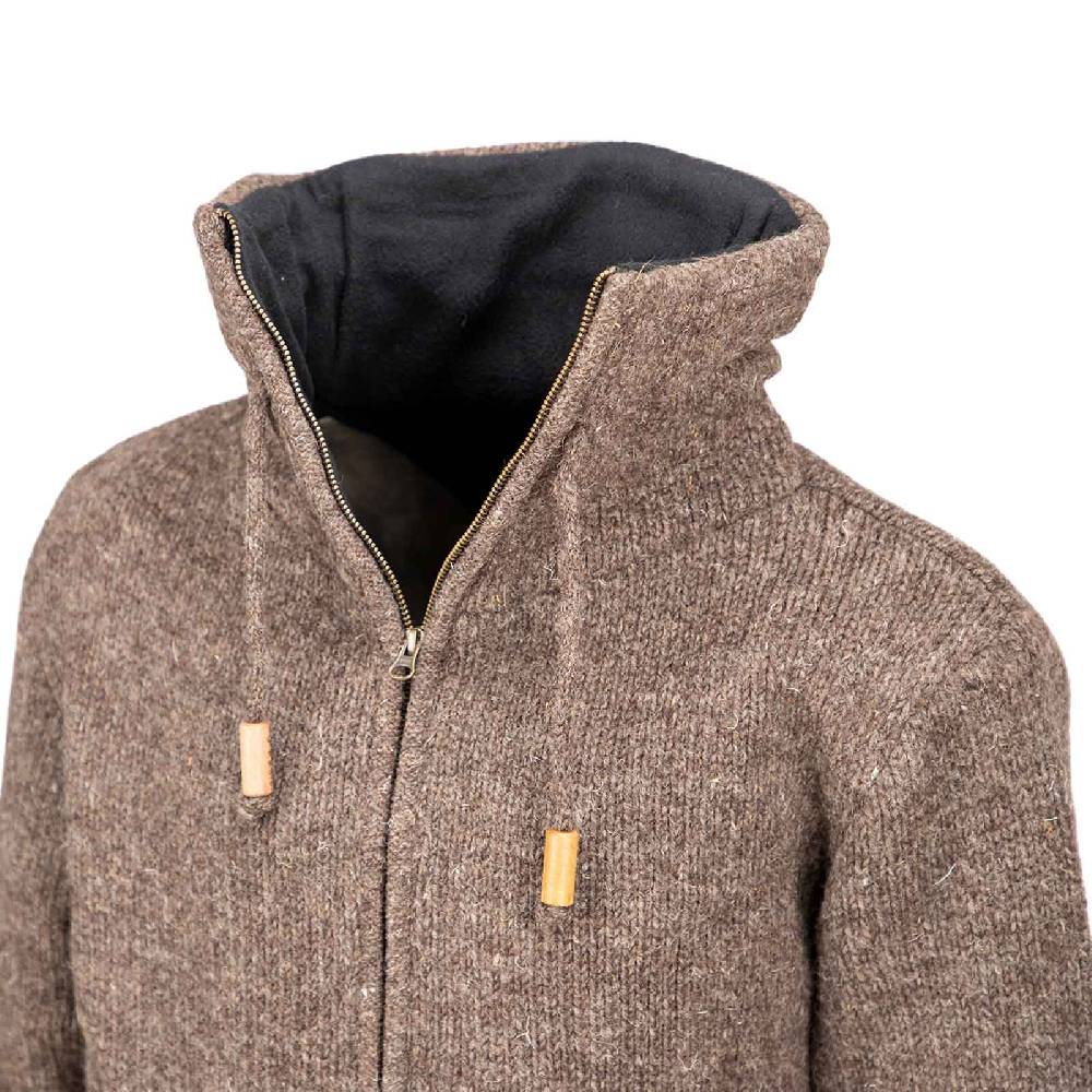 Kunst Und Magie Klassische Strickjacke Wolle Jacke mit Hochkragen Fleecefutter Online Outlet