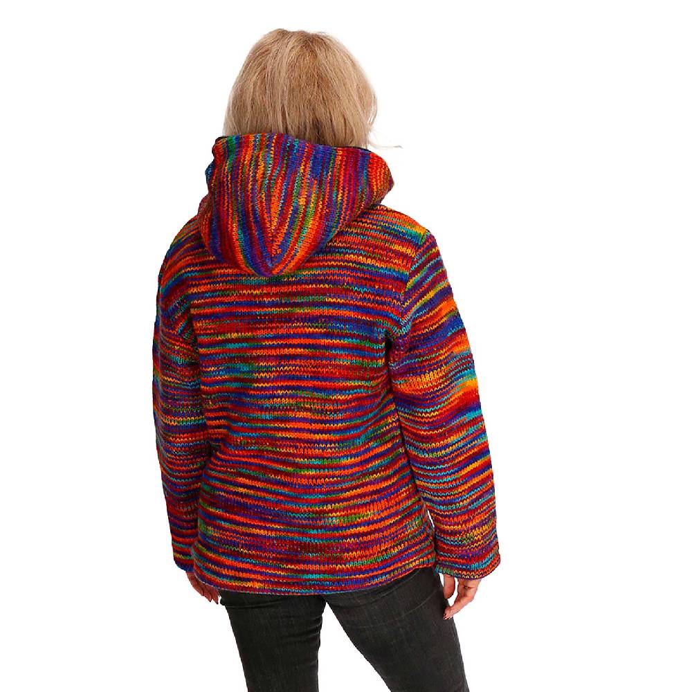 Kunst Und Magie Baja Hoodie Regenbogen Kapuzenpullover Strickjacke Wolle Jacke mit Kapuze Winter Pullover Unisex Exklusive Angebote