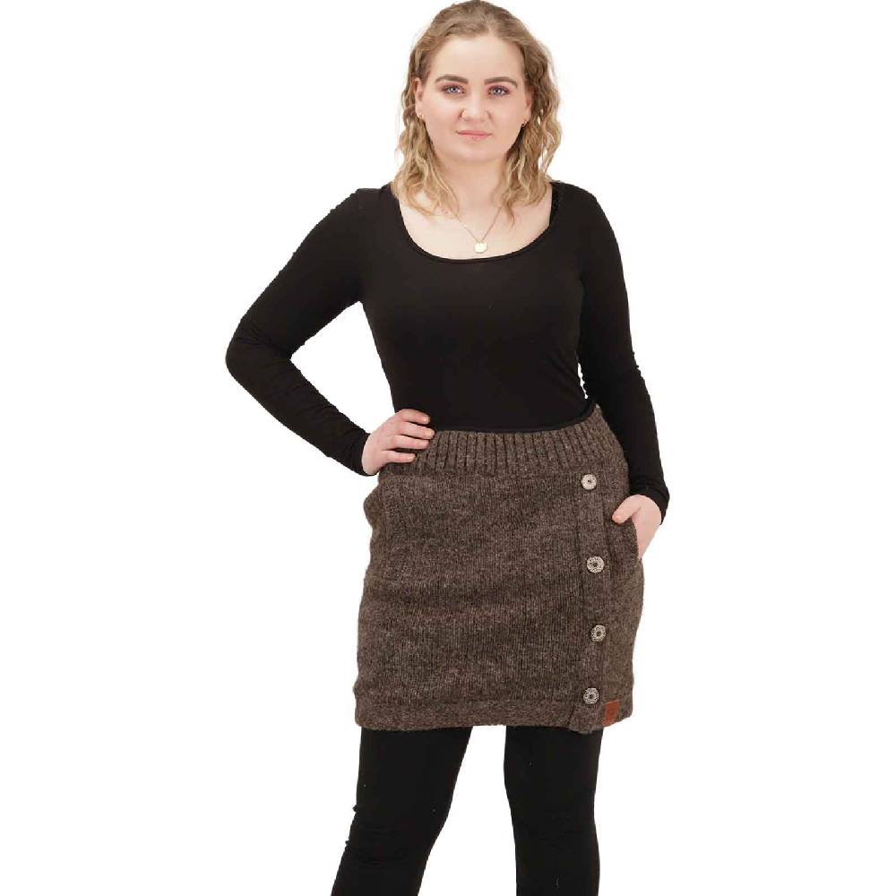 Kunst Und Magie Strickrock kurzer Rock mit klassischem Muster Wolle gefüttert Boho Tägliche Deals