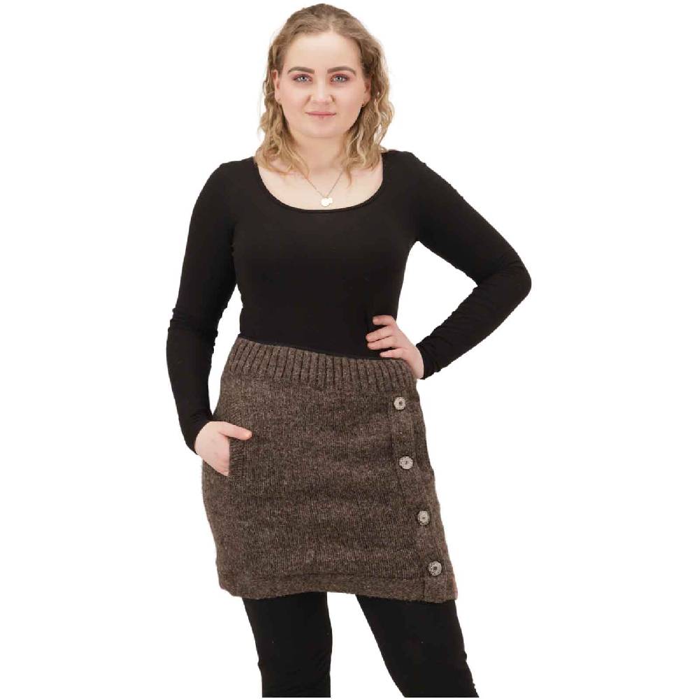 Kunst Und Magie Strickrock kurzer Rock mit klassischem Muster Wolle gefüttert Boho Tägliche Deals