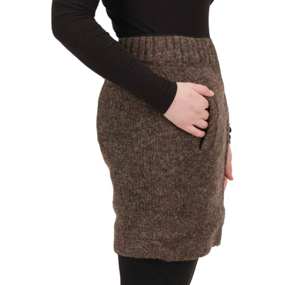 Kunst Und Magie Strickrock kurzer Rock mit klassischem Muster Wolle gefüttert Boho Tägliche Deals