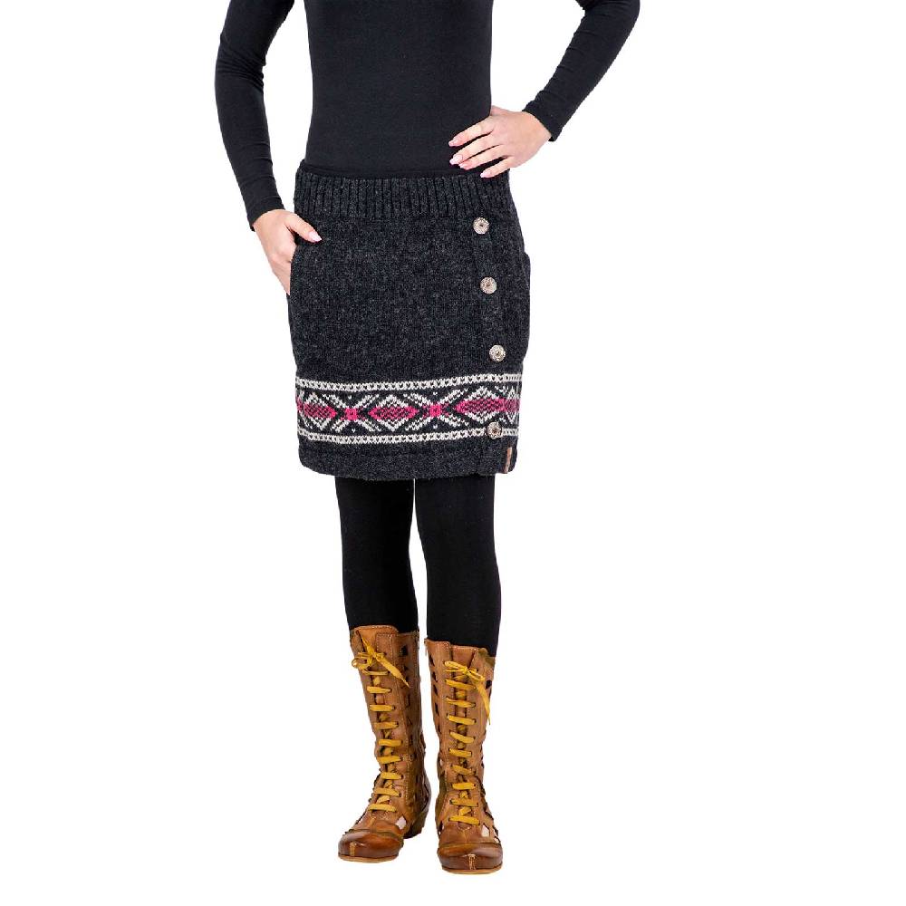 Kunst Und Magie Bunter Strickrock aus Wolle kurzer Rock mit klassischem Muster gefüttert Bis zu 50% Rabatt
