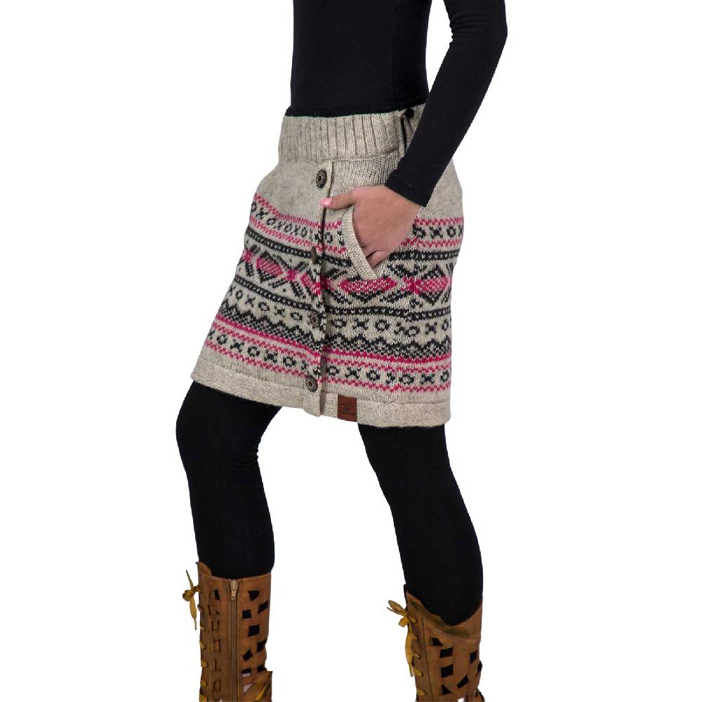 Kunst Und Magie Bunter Strickrock kurzer Rock mit nordischen Mustern Wolle gefüttert Boho Bis zu 65% Rabatt