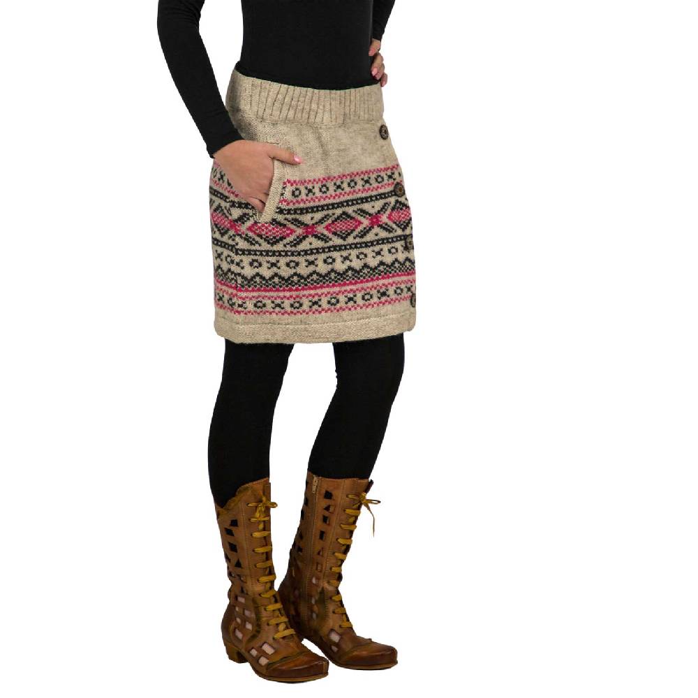 Kunst Und Magie Bunter Strickrock kurzer Rock mit nordischen Mustern Wolle gefüttert Boho Bis zu 65% Rabatt