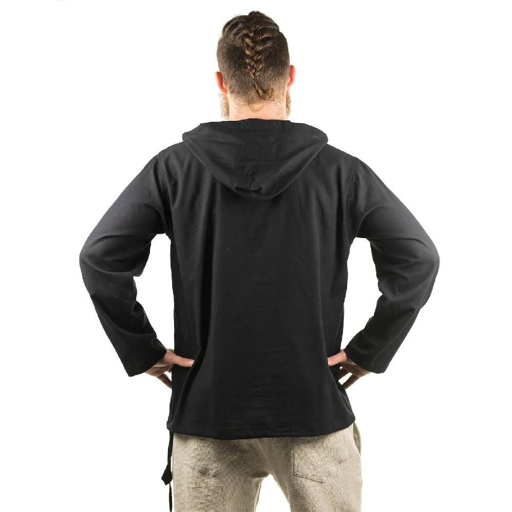 Kunst Und Magie Gefütterter Herren Hoodie Fischerhemd Kapuze Kängurutasche Baja Sweater Boho Nur für heute