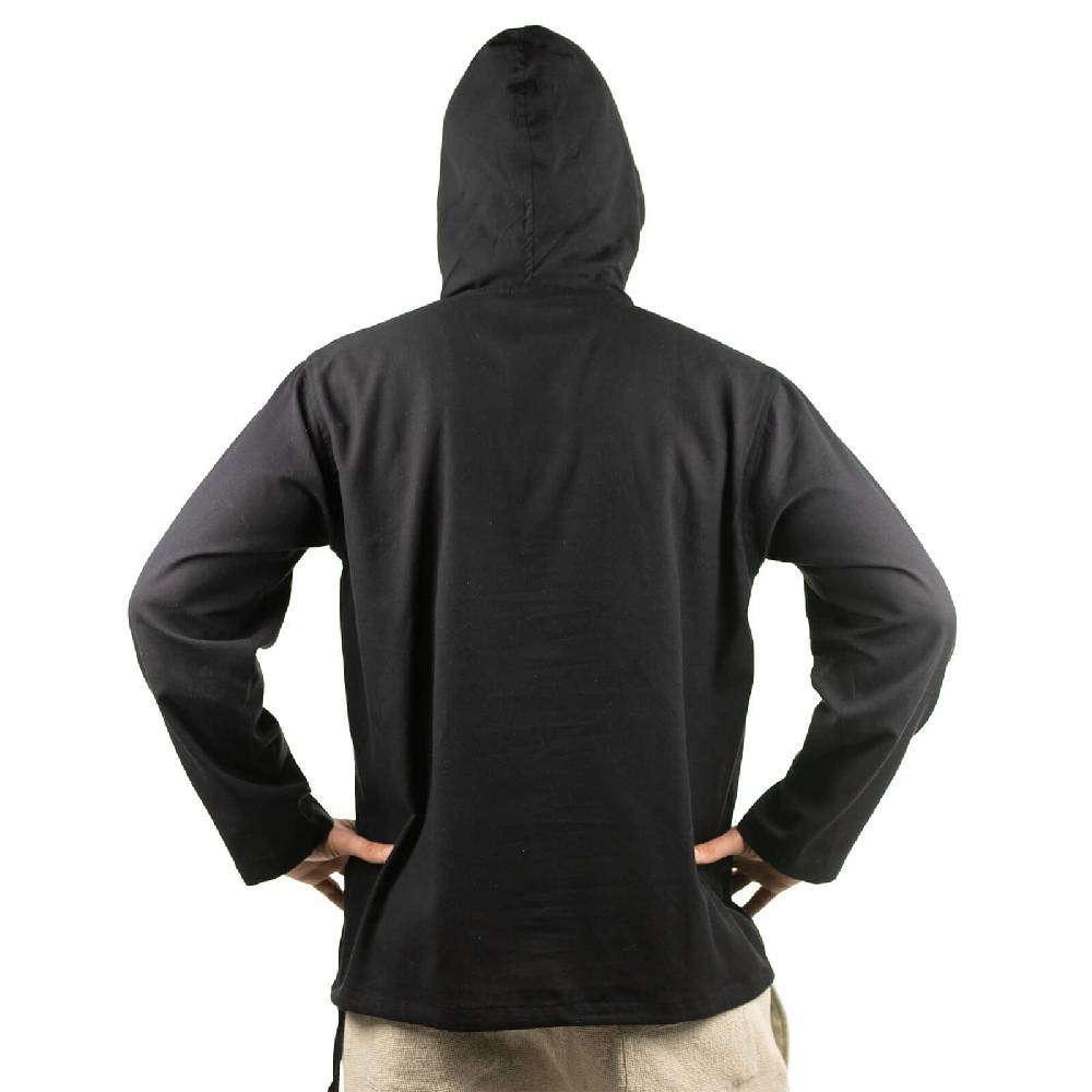 Kunst Und Magie Gefütterter Herren Hoodie Fischerhemd Kapuze Kängurutasche Baja Sweater Boho Nur für heute