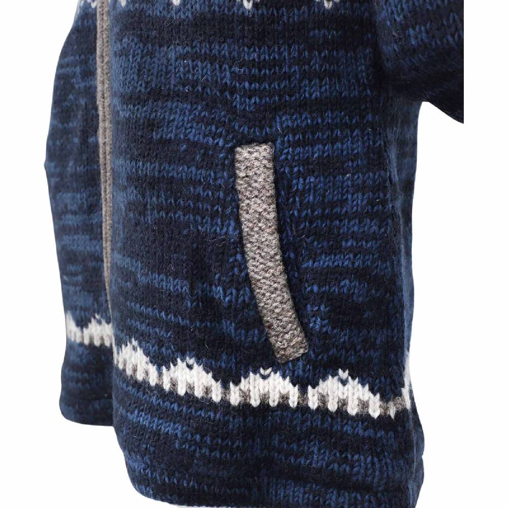 Kunst Und Magie Herren Strickjacke Schurwolle Klassich Nordisches Muster Wolle Jacke mit Kapuze Vierteljährliche Förderung