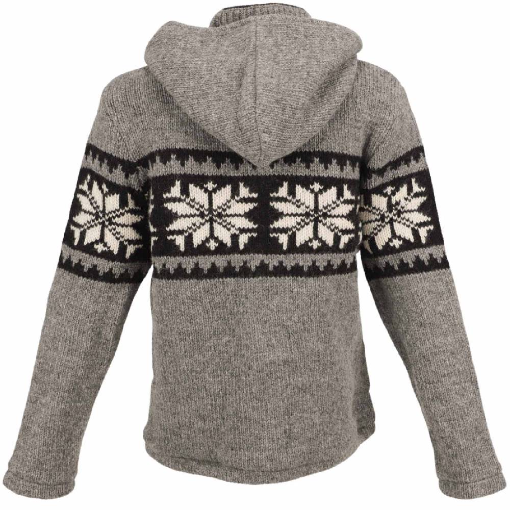 Kunst Und Magie Herren Strickjacke Schurwolle Klassich Nordisches Muster Wolle Jacke mit abnehmbarer Kapuze Bis zu 55% Rabatt