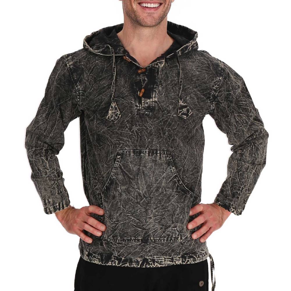 Kunst Und Magie Baja Hoodie Herren alternativ Kapuzenpulli Stonewashed gefüttert Nachhaltig Fair Im Verkauf
