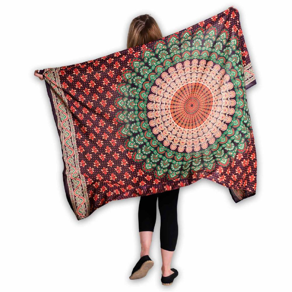 Kunst Und Magie Sarong Yogatuch Pfauen Mandala Strandtuch Multifunktionstuch Dekotuch Tischdecke Wickelkleid Online