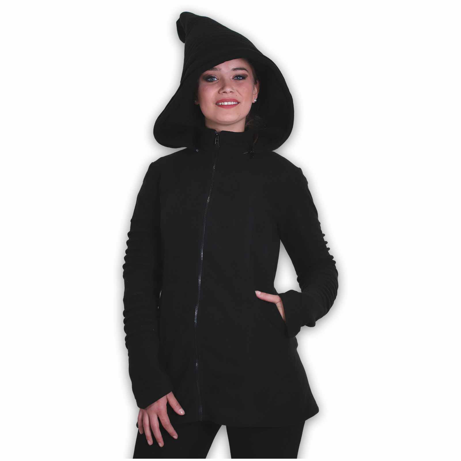 Kunst Und Magie Kunst und Magie Damenmatel aus Fleece mit Zipfelkapuze Goa Jacke Schlussverkauf