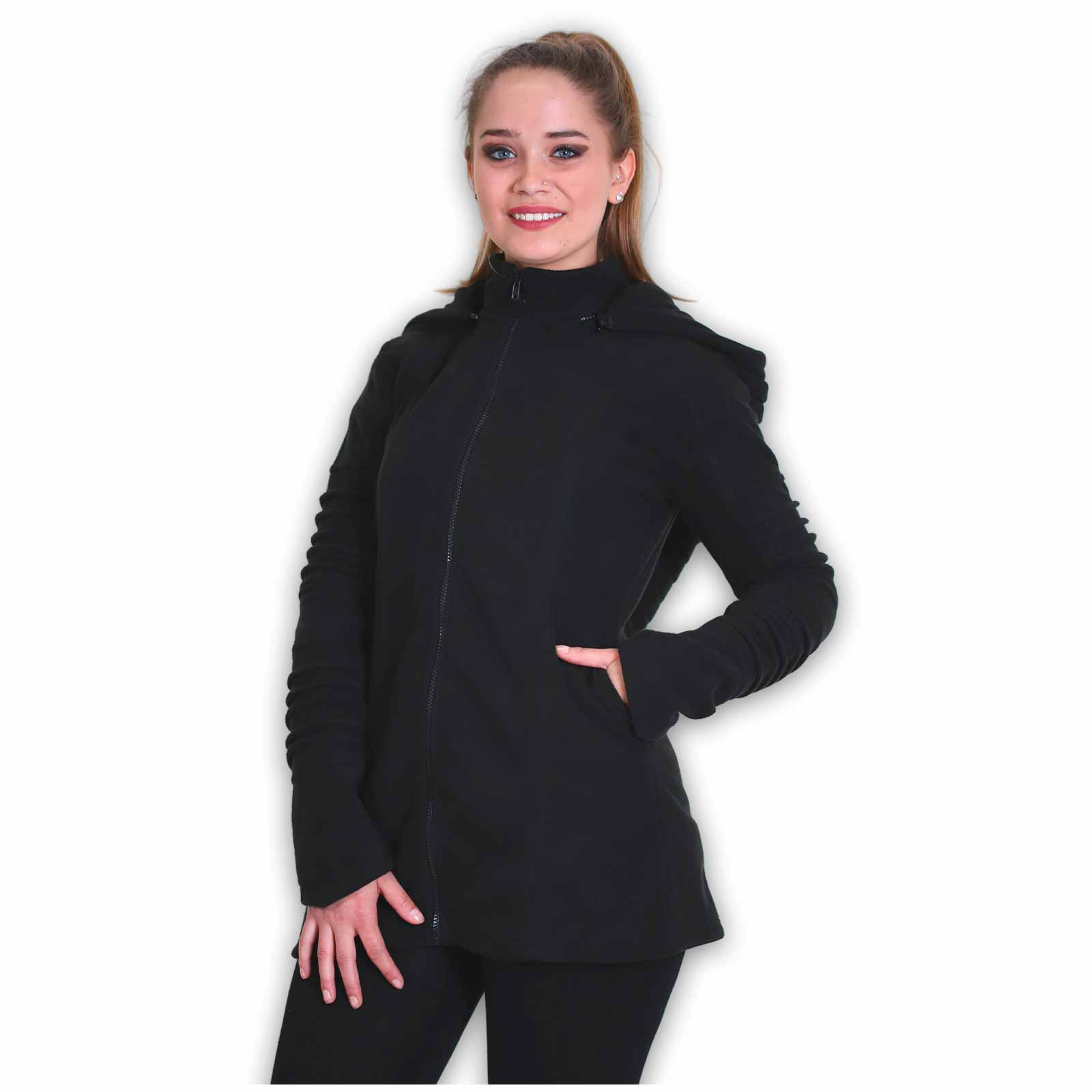 Kunst Und Magie Kunst und Magie Damenmatel aus Fleece mit Zipfelkapuze Goa Jacke Schlussverkauf