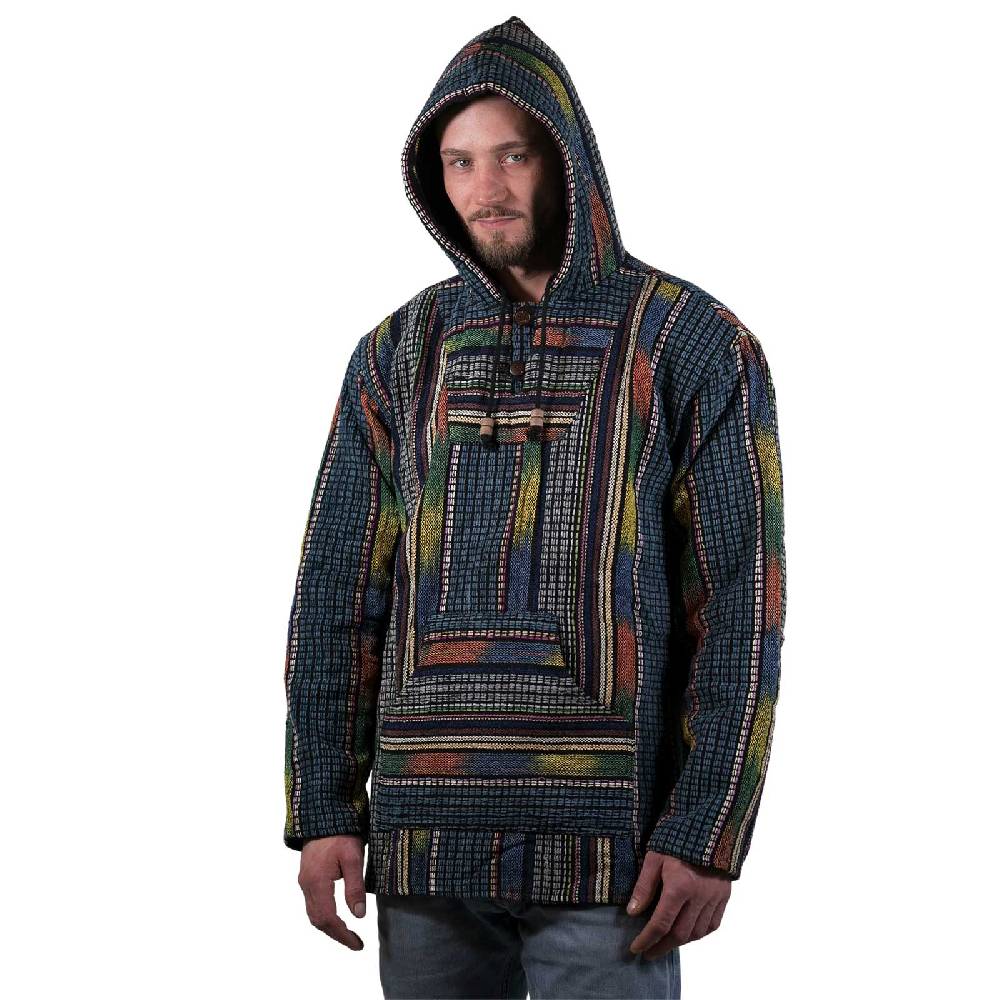 Kunst Und Magie Bunter Kapuzenpulli Kapu Baja Jerga Hoodie mit Kapuze und Kängurutaschen Hippie Goa Günstiger Verkauf
