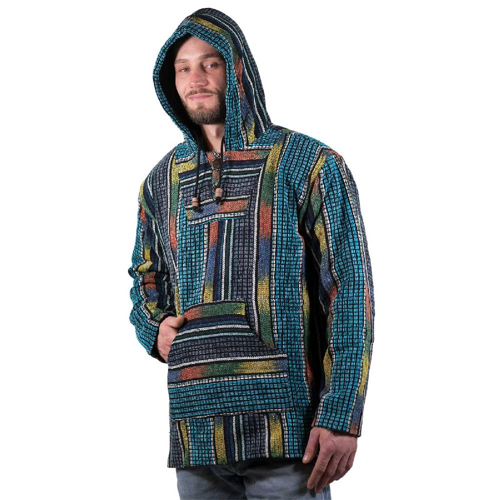Kunst Und Magie Bunter Kapuzenpulli Kapu Baja Jerga Hoodie mit Kapuze und Kängurutaschen Hippie Goa Günstiger Verkauf