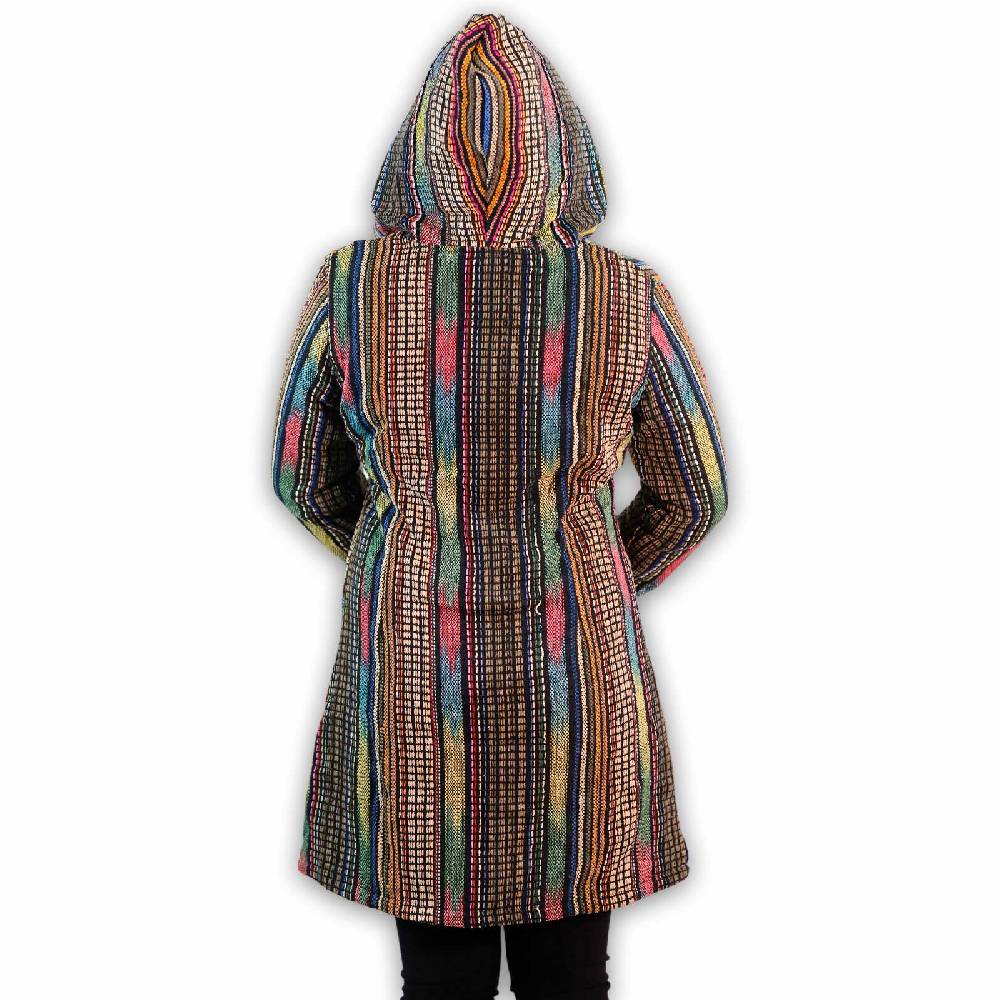 Kunst Und Magie Damen Gheri Jacke mit Kapuze -Hippie Goa Boho Damen Mantel Bunt Limitierter Zeitrabatt