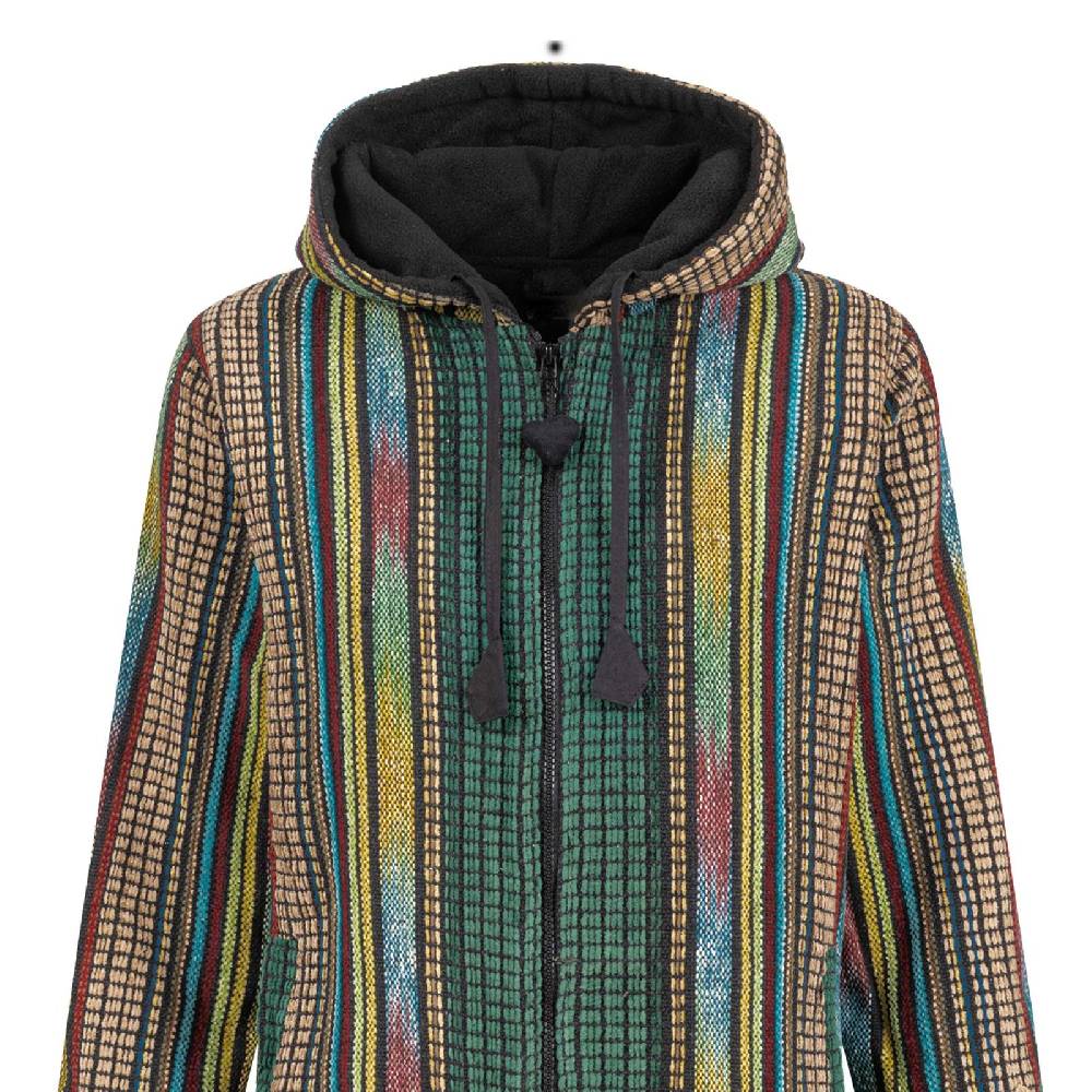 Kunst Und Magie Damen Kurzmantel Gheri Jacke mit Kapuze -Hippie Goa Boho Damen Mantel Fabrikpreis