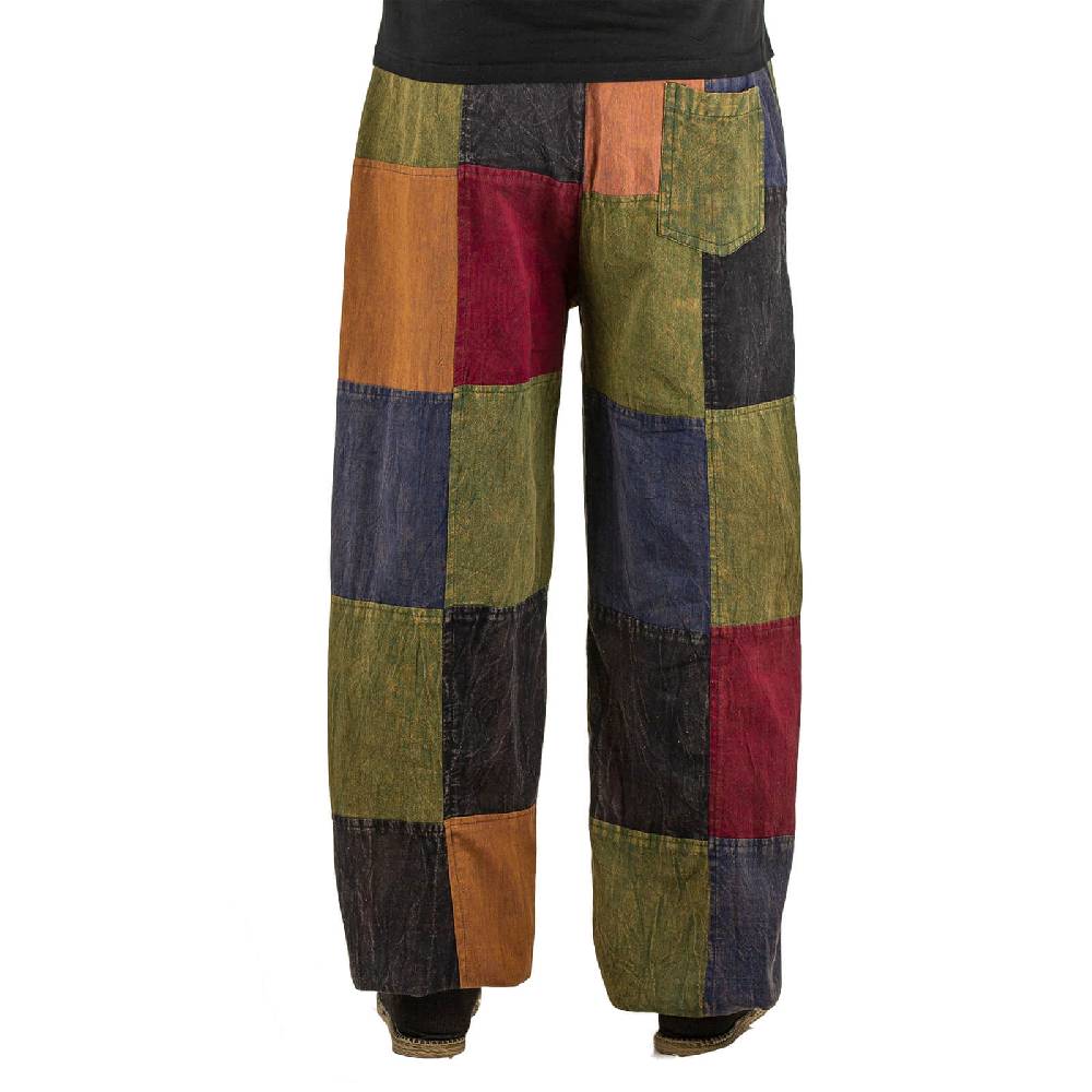 Kunst Und Magie Kunst und Magie Bunte Patchwork Freizeit Cargo Hose Stonewashed - Unisex Hippiehose Black Friday