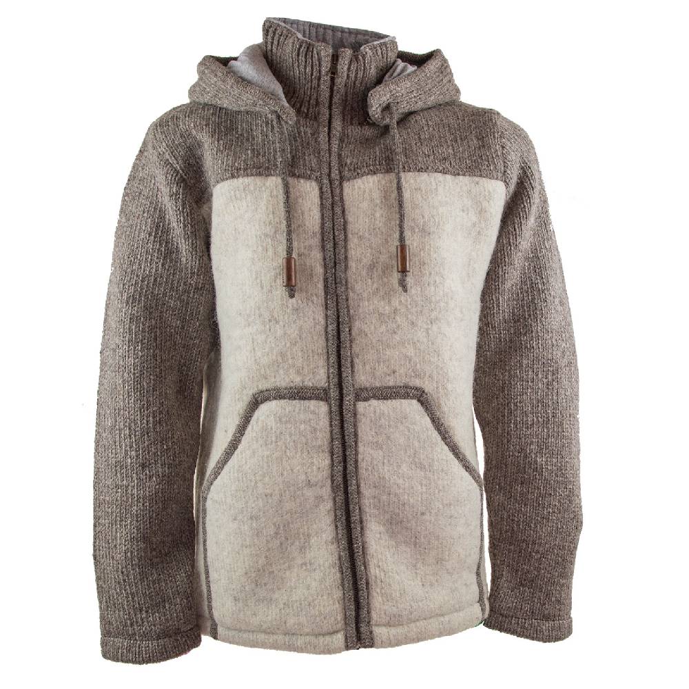 Kunst Und Magie Klassische Herren Strickjacke Wolle Jacke mit abnehmbarer Kapuze Baumwollfutter Lagerräumung