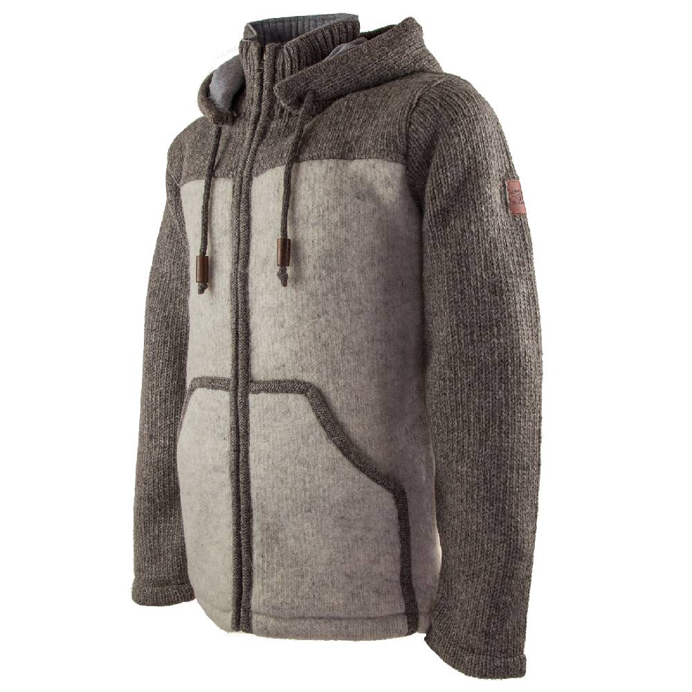 Kunst Und Magie Klassische Herren Strickjacke Wolle Jacke mit abnehmbarer Kapuze Baumwollfutter Lagerräumung