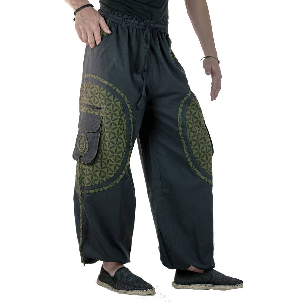 Kunst Und Magie KUNST UND MAGIE Unisex trendige Baggyhose bunte Muster Lebensblume Goa Hippiehose Heißer Verkauf
