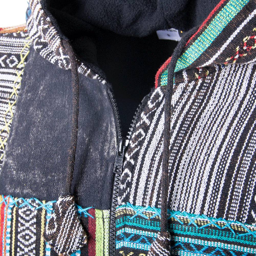 Kunst Und Magie KUNST UND MAGIE Baja Jerga Unisex Patchwork Hoodie mit Kapuze alternative Jacke Saisonale Angebote