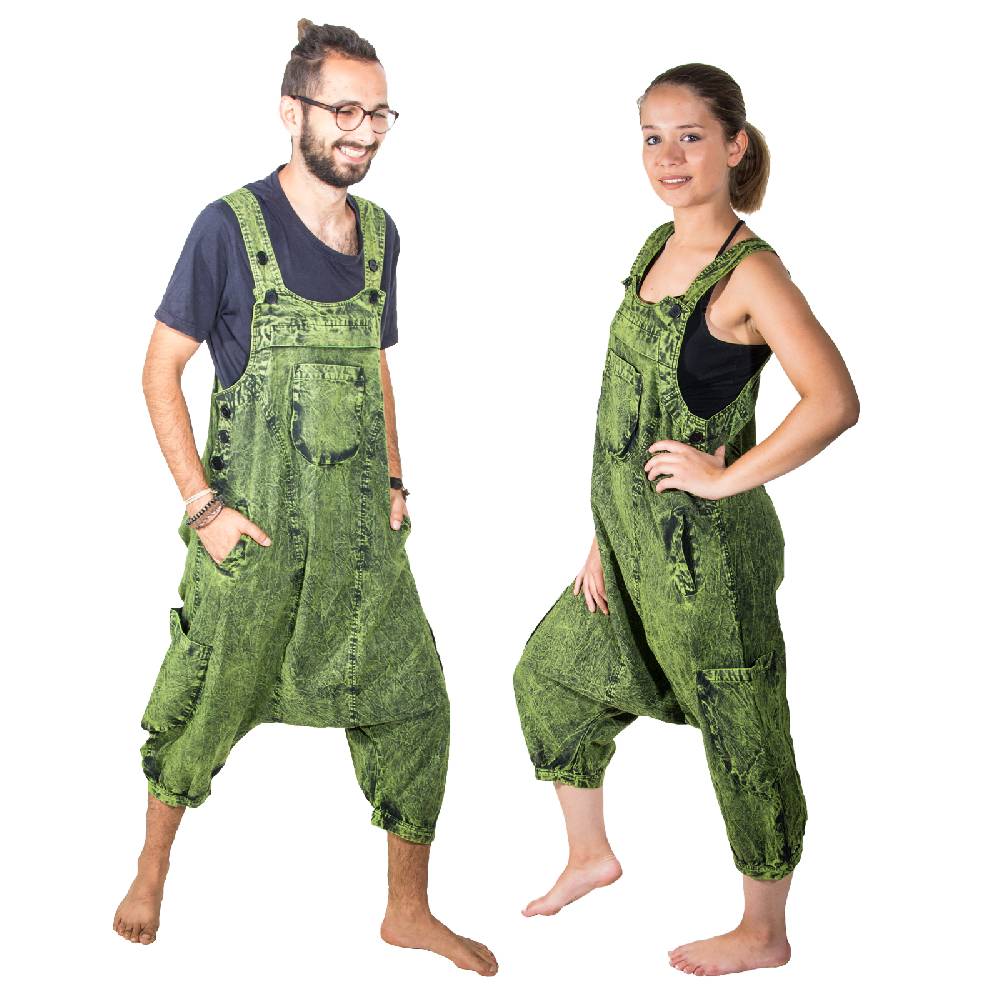 Kunst Und Magie Kunst und Magie Unisex Vintage Latzhose Ibiza stonewashed Haremshose Overall Tägliche Deals