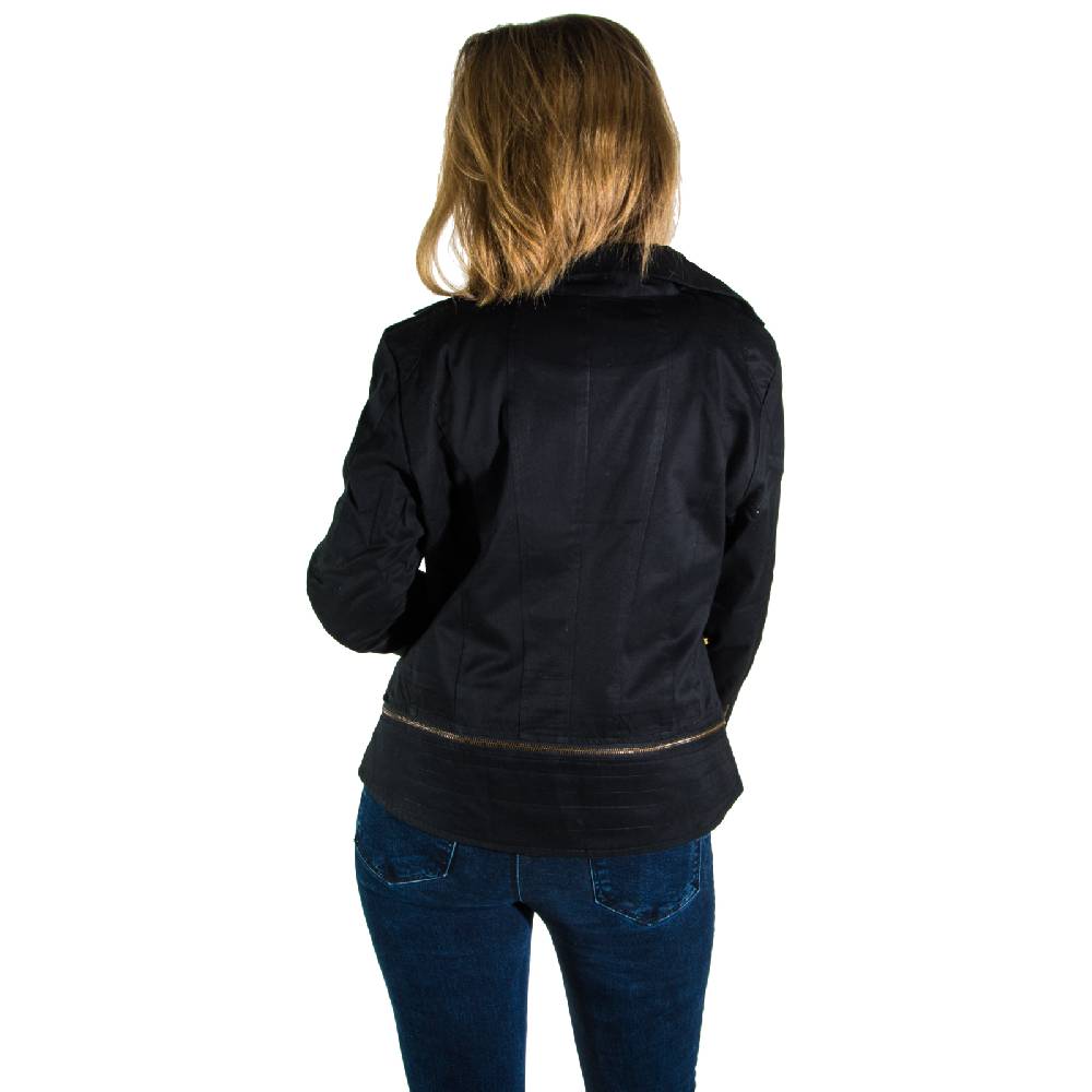 Kunst Und Magie Kunst und Magie Damen Schwarze Jacke mit vielen Zippern VIP-Rabatte