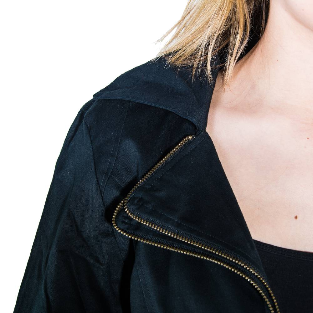 Kunst Und Magie Kunst und Magie Damen Schwarze Jacke mit vielen Zippern VIP-Rabatte