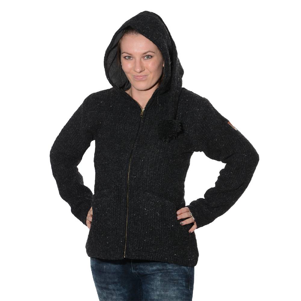 Kunst Und Magie Kunst und Magie Klassische Damen Strickjacke Wolle Jacke mit Fleecefutter und Zipfelkapuze JETZT KAUFEN