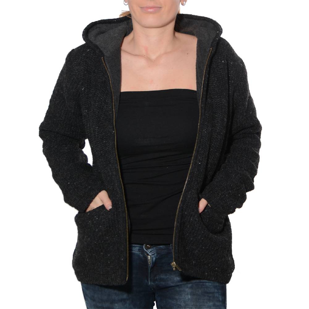 Kunst Und Magie Kunst und Magie Klassische Damen Strickjacke Wolle Jacke mit Fleecefutter und Zipfelkapuze JETZT KAUFEN