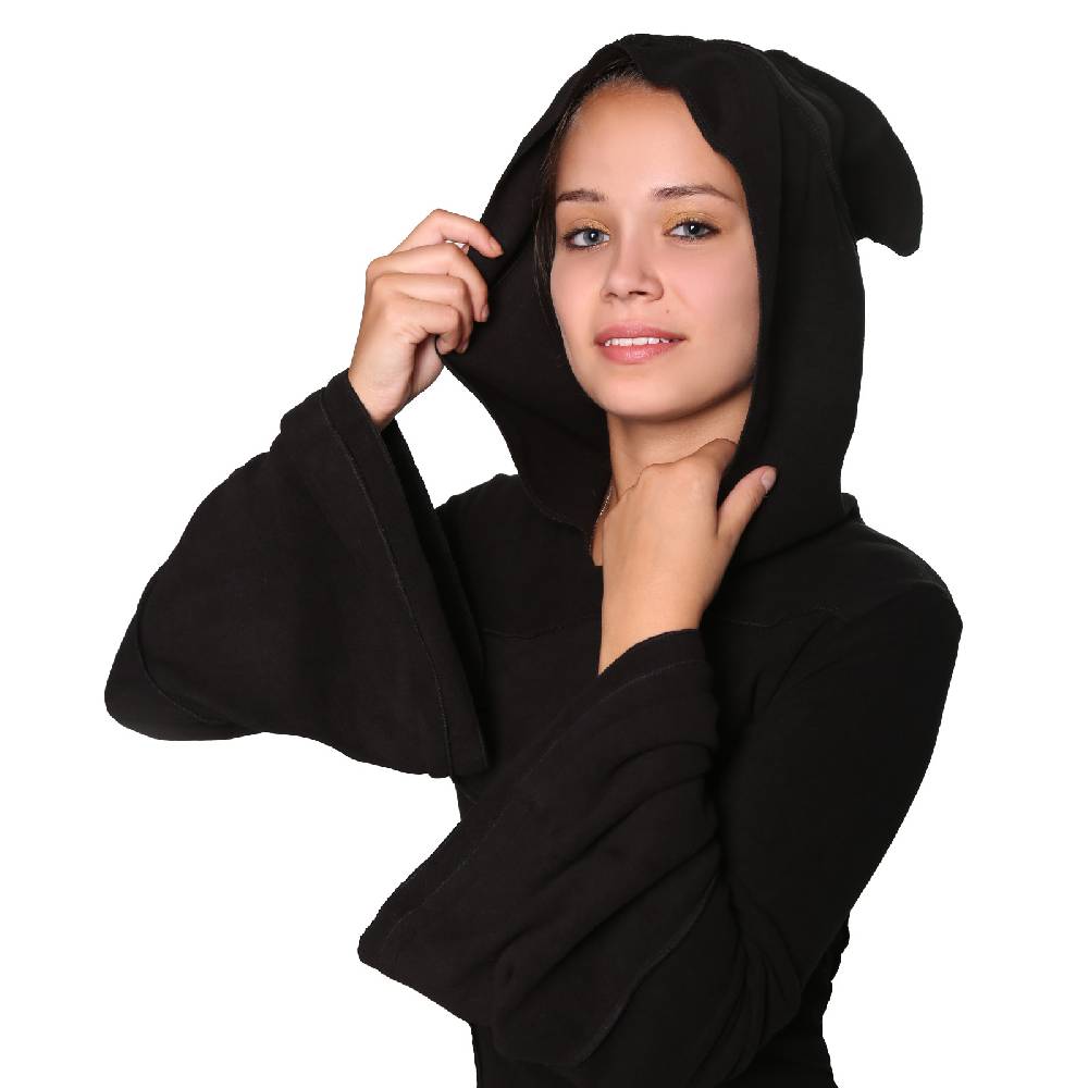 Kunst Und Magie Kunst und Magie Fleecekleid in Blattform aus Fleece mit Zipfelkapuze Fairy Goa Bis zu 60% Rabatt