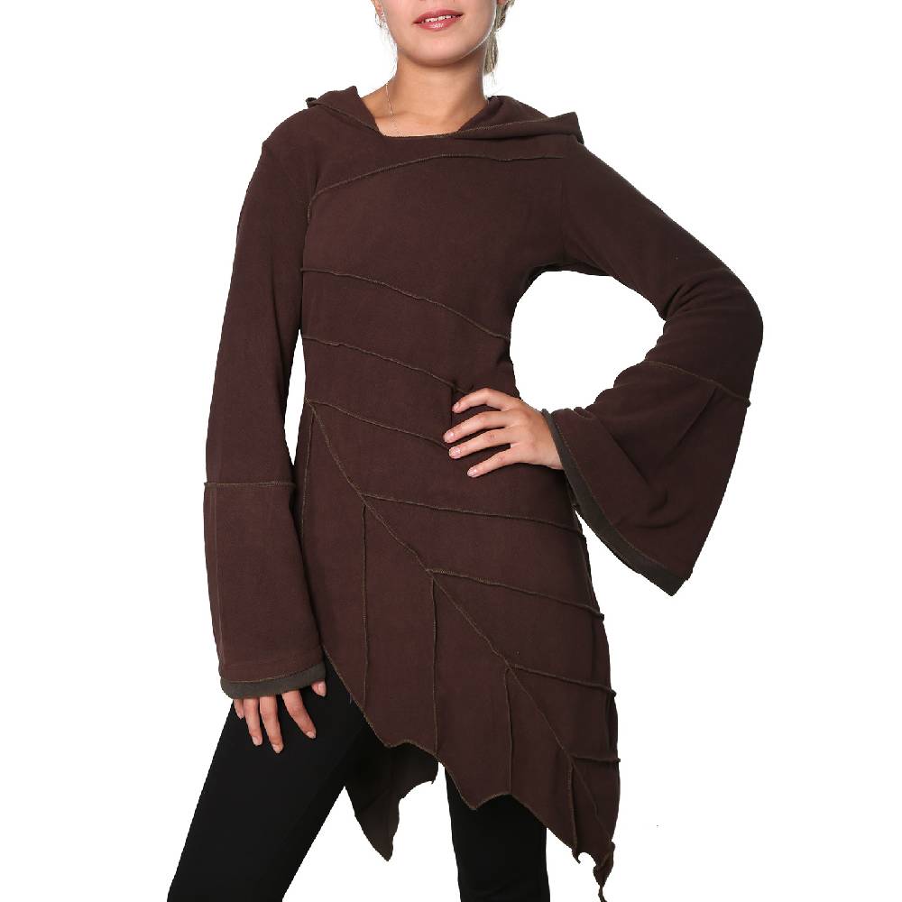 Kunst Und Magie Kunst und Magie Fleecekleid in Blattform aus Fleece mit Zipfelkapuze Fairy Goa Bis zu 60% Rabatt