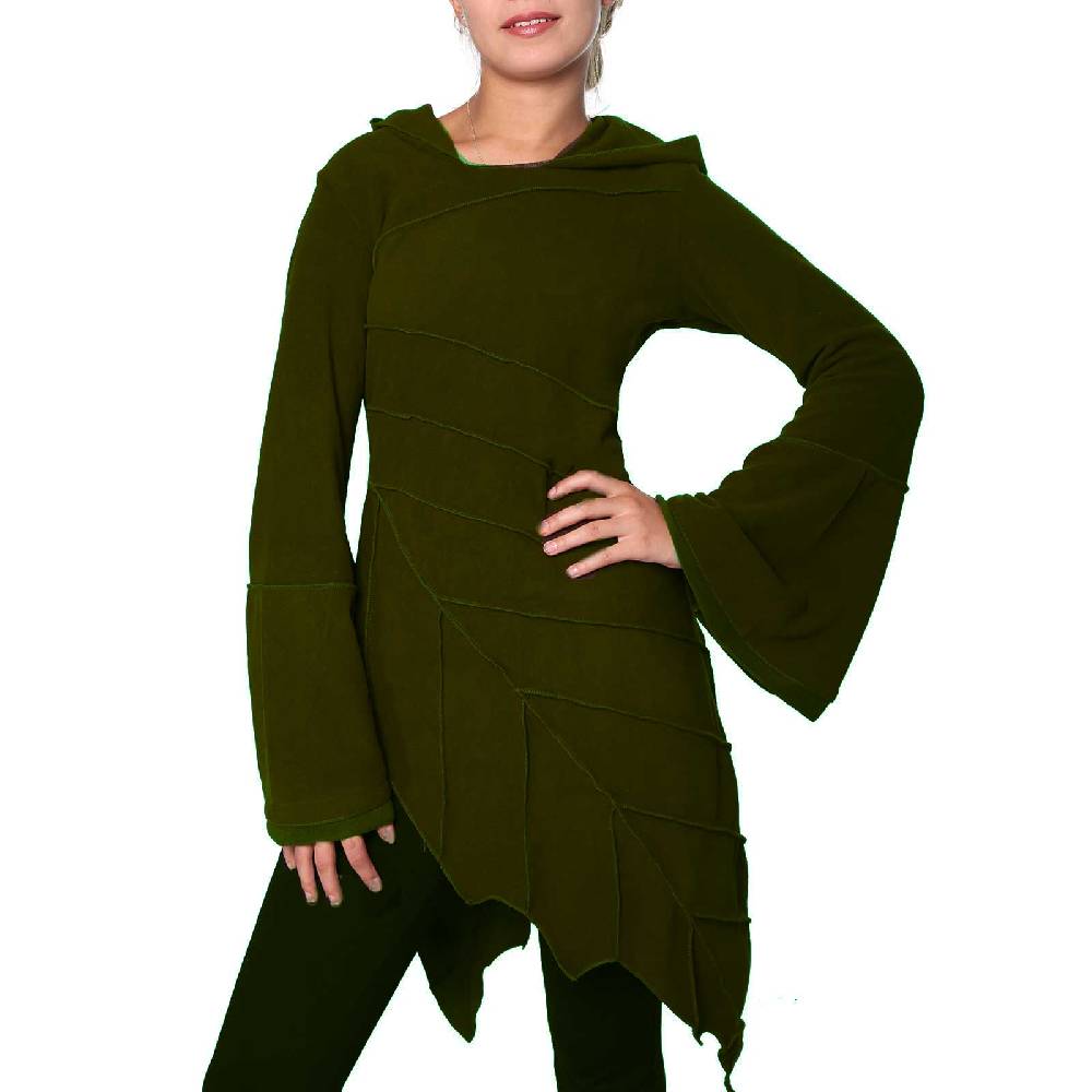 Kunst Und Magie Kunst und Magie Fleecekleid in Blattform aus Fleece mit Zipfelkapuze Fairy Goa Bis zu 60% Rabatt
