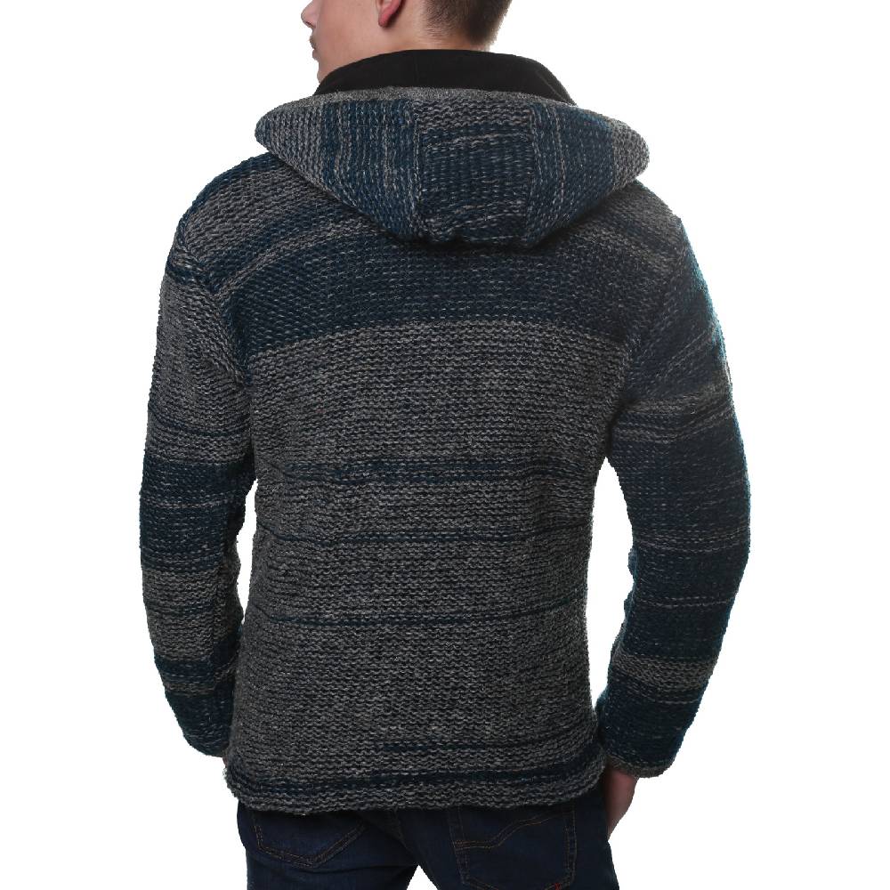 Kunst Und Magie Kunst und Magie Herren Strickjacke Fleecefutter Schurwolle abnehmbare Kapuze Vierteljährliche Förderung