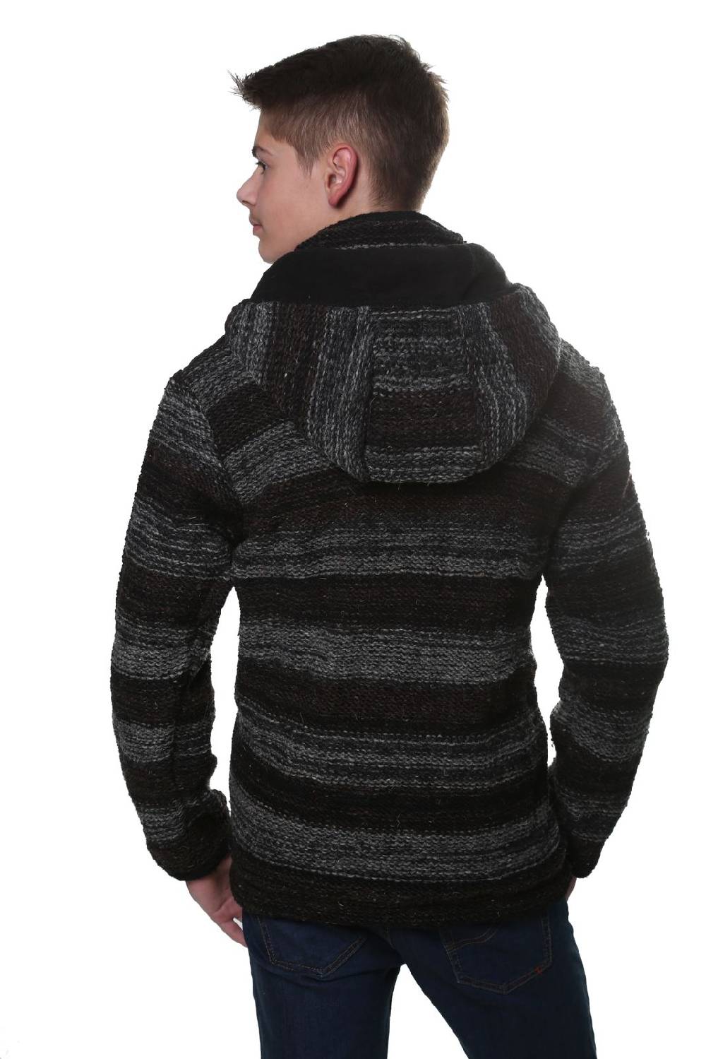 Kunst Und Magie Kunst und Magie Herren Strickjacke Wolljacke mit Fleecefutter aus Schurwolle mit abnehmbarer Kapuze Bis zu 55% Rabatt