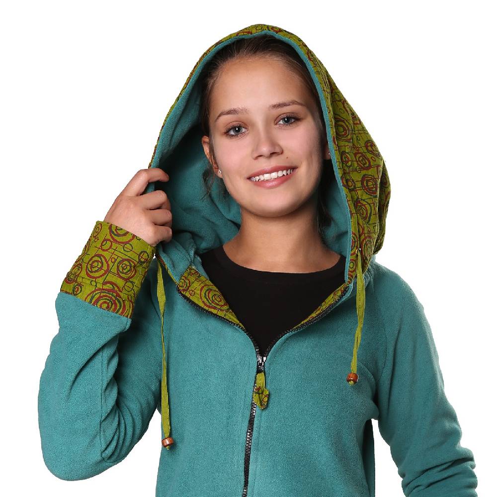Kunst Und Magie Kunst und Magie kurzer Damenmantel aus Fleece mit Kapuze Nur noch ein Tag übrig