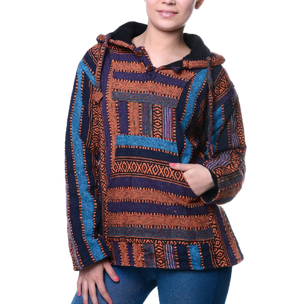 Kunst Und Magie Kunst und Magie Nepal Baja Jerga Sweatshirt Poncho 50% Rabatt mit kostenlosem Versand