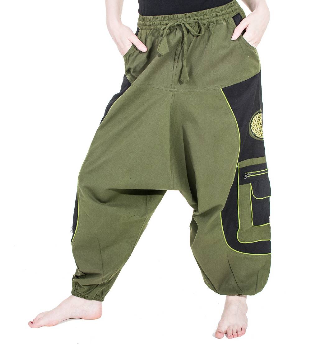 Kunst Und Magie Kunst und Magie Flower of Life Hippie Haremshose Goahose Cargohose Verkauf