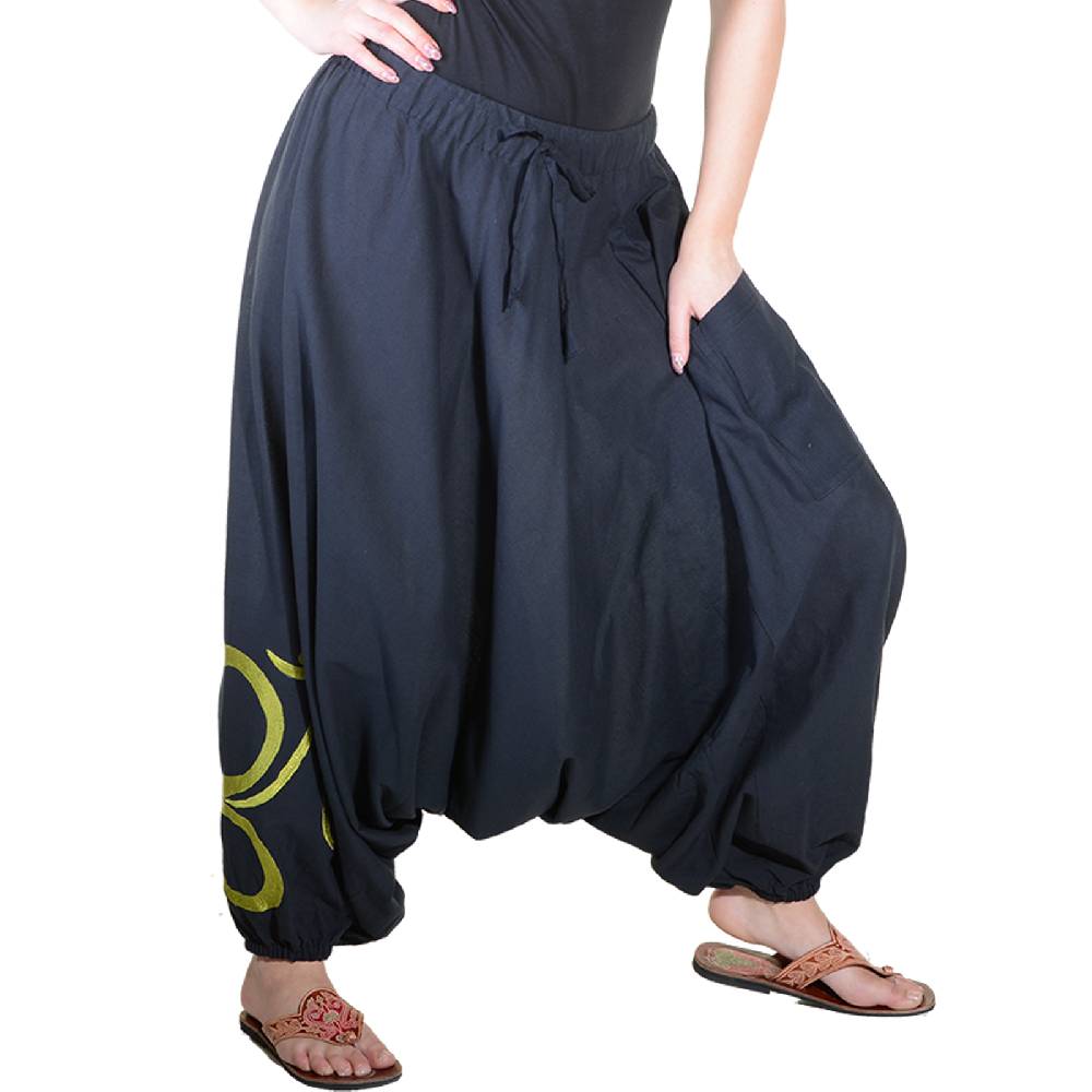 Kunst Und Magie Kunst und Magie Damen Hippie OM Haremshose Pluderhose Baumwolle Aladinhose Schlussverkauf