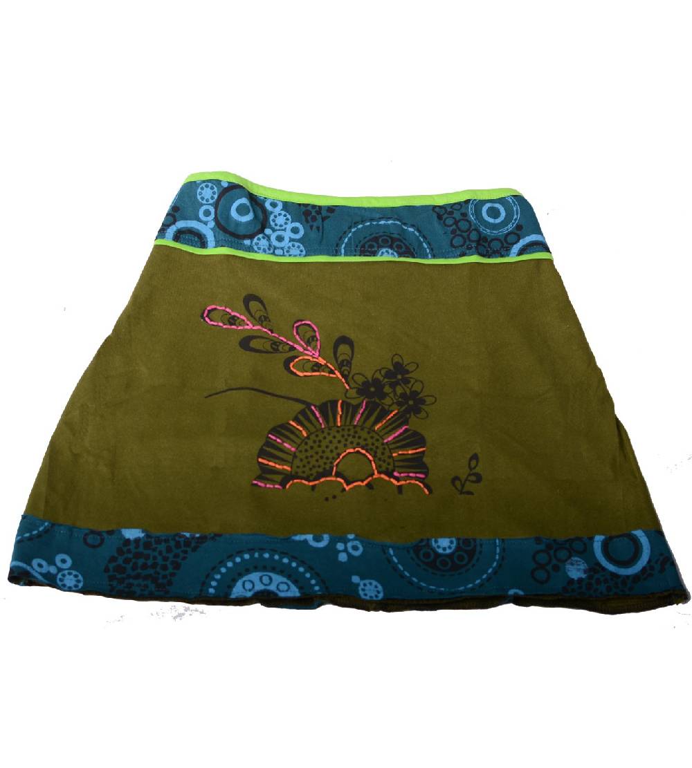 Kunst Und Magie Goa Patchwork-Minirock in knalligen Farben - Sommerrock Fabrikpreis