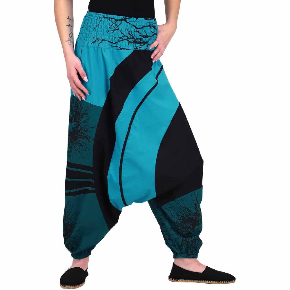 Kunst Und Magie Goa Haremshose "The Tree" Ibiza Strandhose, Wellnesshose Boho Sonderangebot