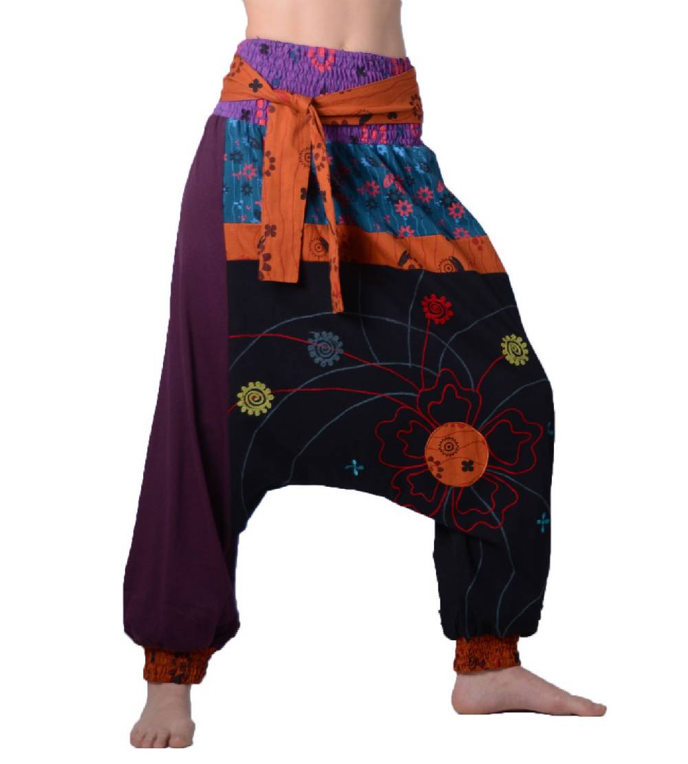 Kunst Und Magie Bunte Ibiza Style Haremshose aus Baumwolle - Goa Wellnesshose Boho Rabatt