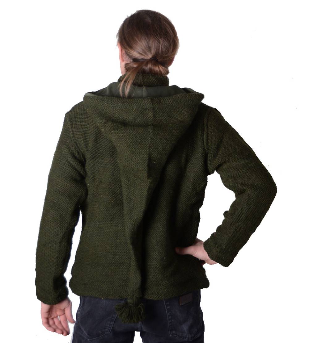 Kunst Und Magie Baja Herren-Strickjacke mit Fleecefutter und Zipfelkapuze Poncho Goa Hippie Begrenztes Angebot
