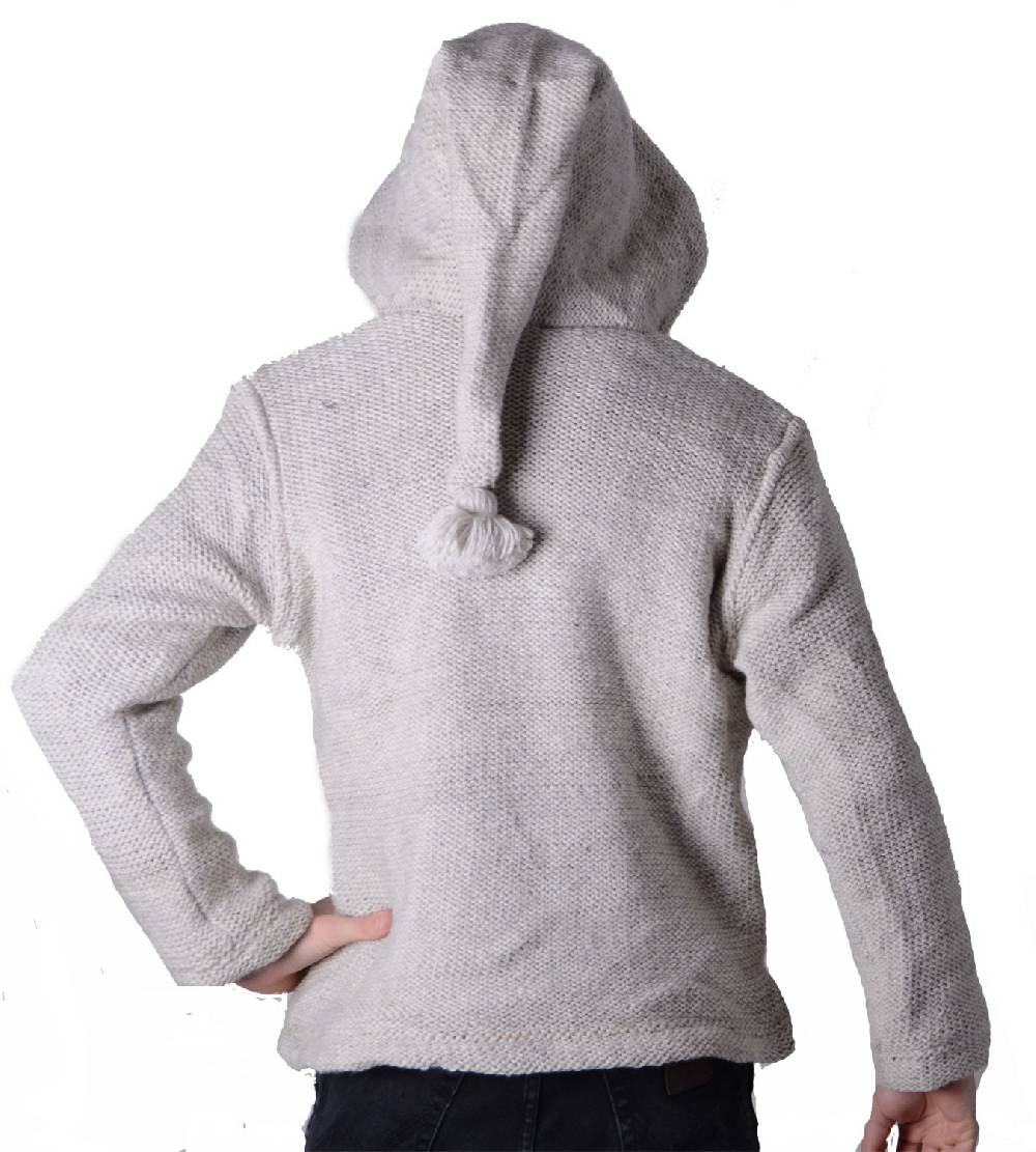 Kunst Und Magie Baja Herren-Strickjacke mit Fleecefutter und Zipfelkapuze Poncho Goa Hippie Begrenztes Angebot
