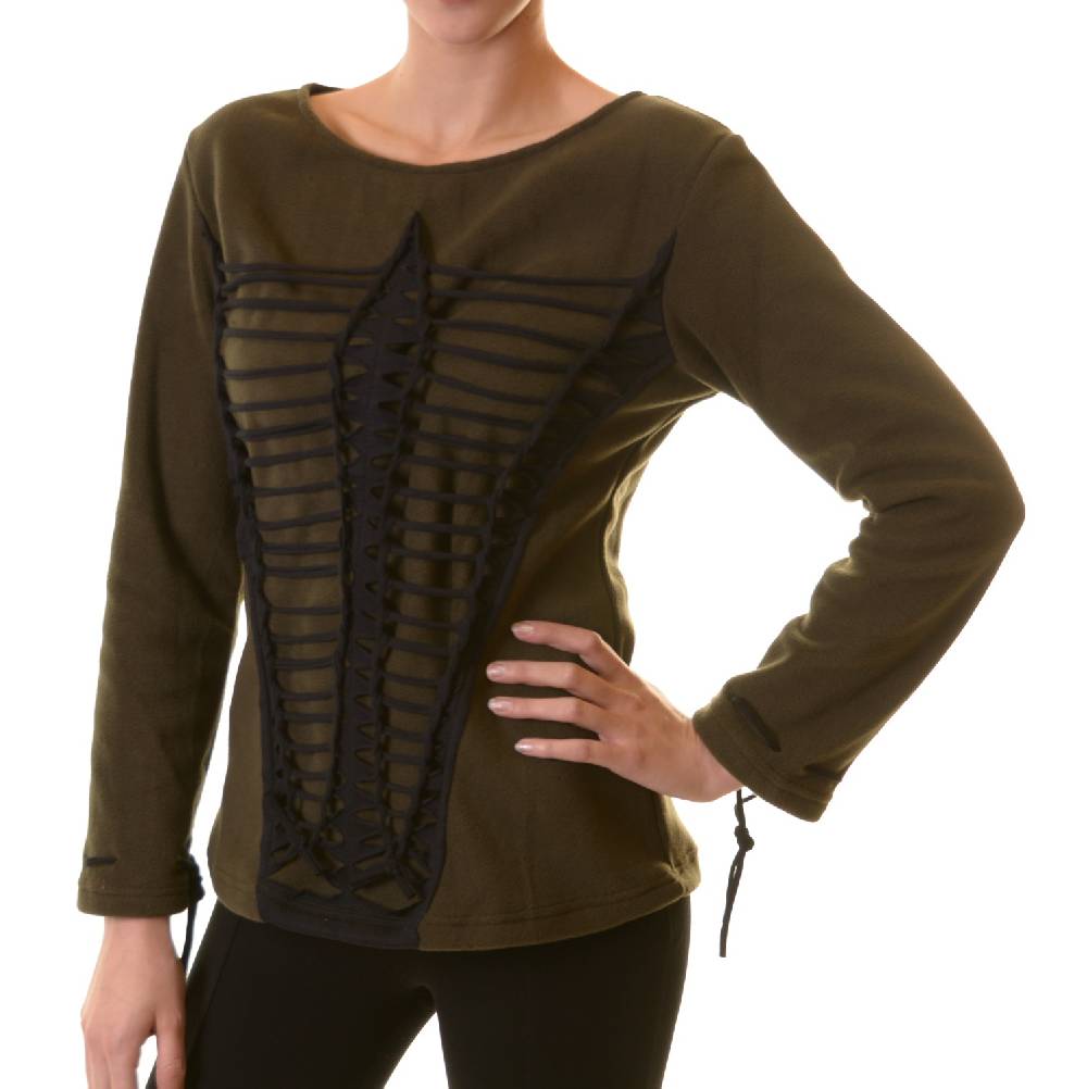 Kunst Und Magie Elfen Goa Fleece Pullover mit Razor Cut Design Neuheiten