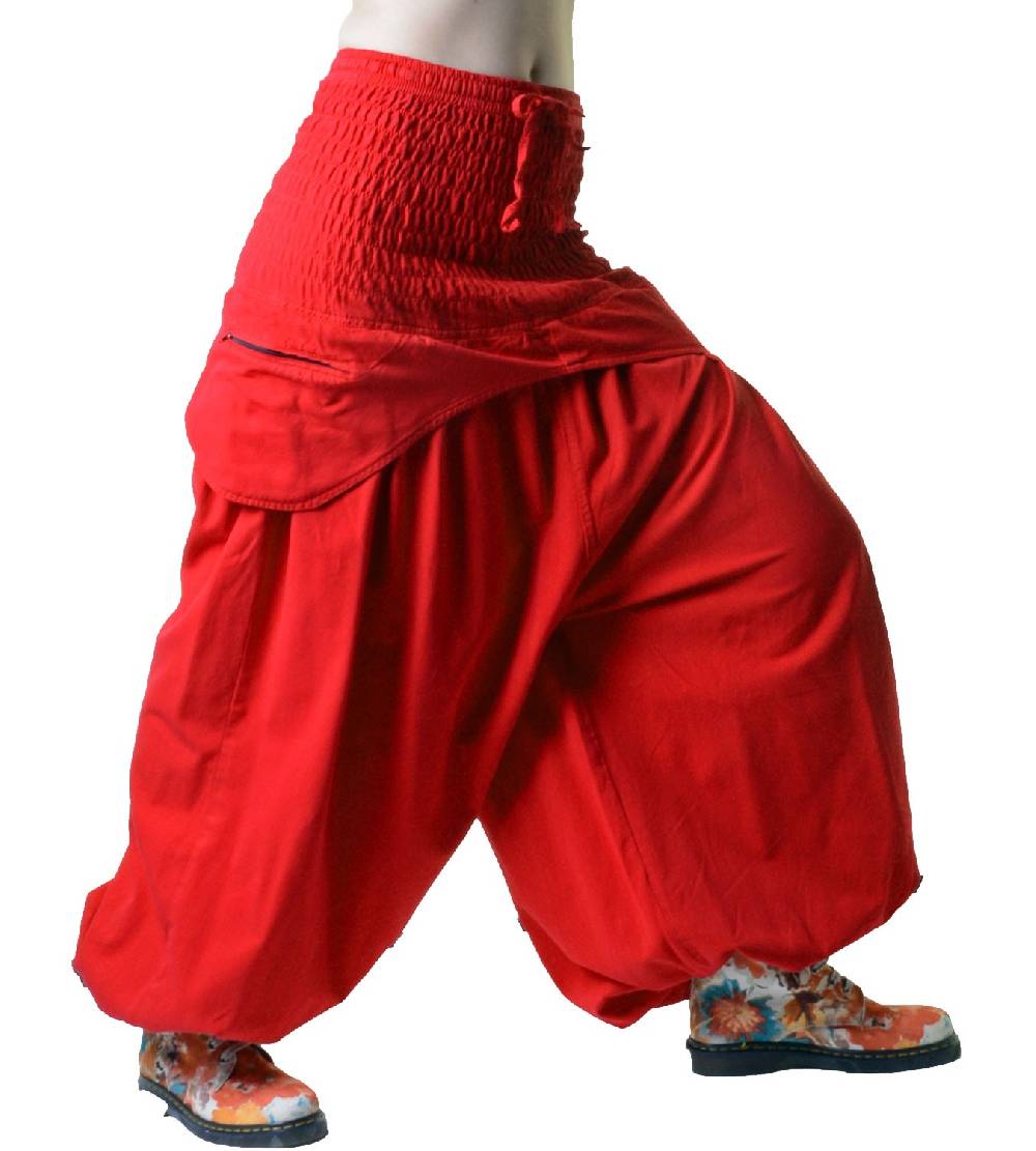 Kunst Und Magie Damen Hose Haremshose praktische Schürzentaschen Unifarben Vintage Boho Ibiza Letzter Tag