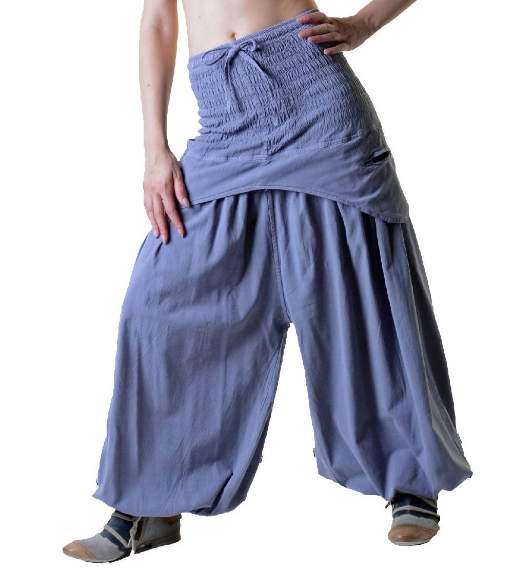Kunst Und Magie Damen Hose Haremshose praktische Schürzentaschen Unifarben Vintage Boho Ibiza Letzter Tag